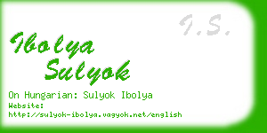 ibolya sulyok business card